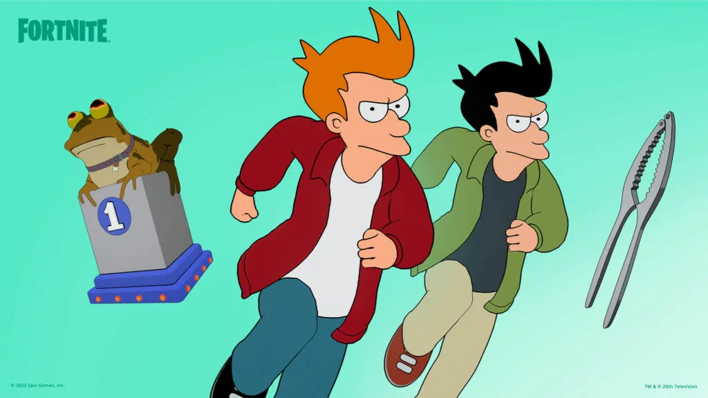 contenu du skin fortnite Fry lors de la collaboration Fortnite x Futurama