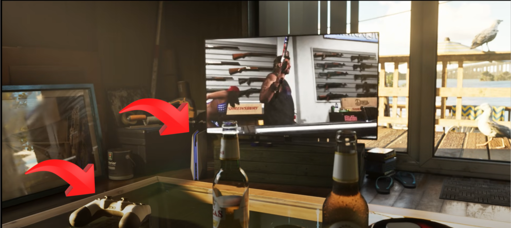 Capture d'écran trailer GTA VI avec vision sur une playstation 5