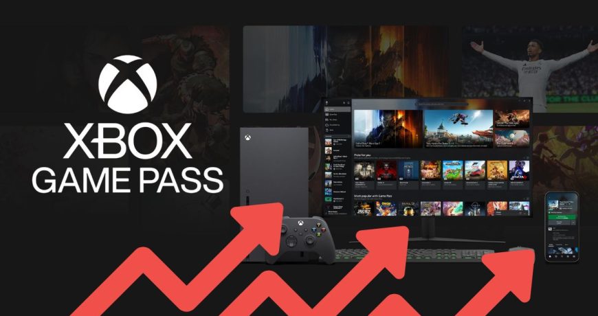 image du xbox game passe avec des flèches rouge pour illustrer la montée des prix